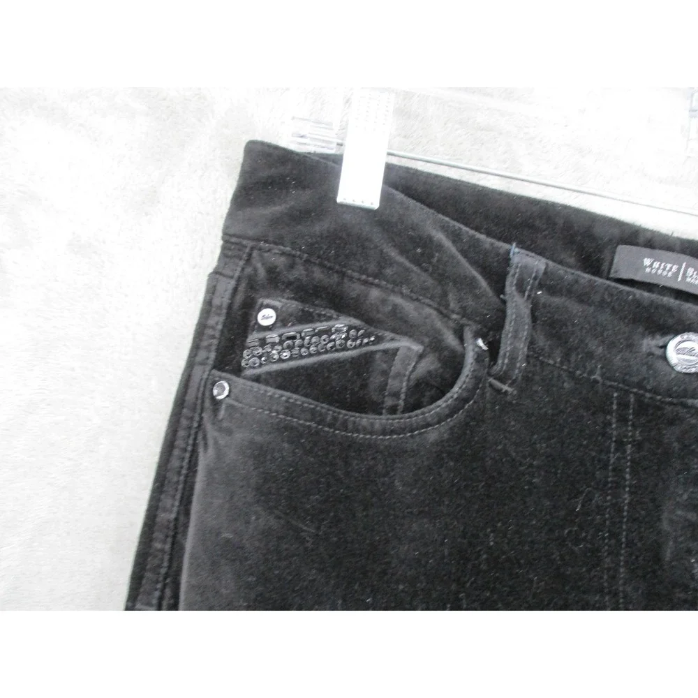 White House Black Market Pants 6 Velvet Boot‎ Leg Pants Rhinestone Pockets Black
